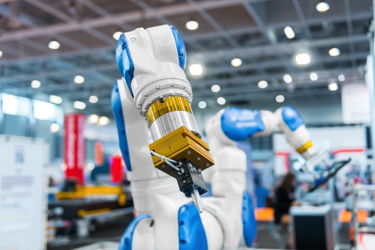 Robot arm in a factory