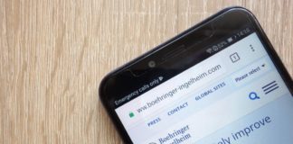 Boehringer Ingelheim Webseite auf Smartphone