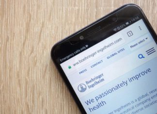 Boehringer Ingelheim Webseite auf Smartphone