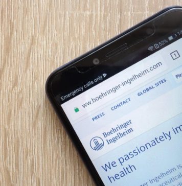 Boehringer Ingelheim Webseite auf Smartphone