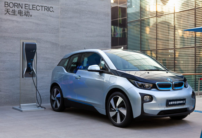 BEIJING, CHINA-NOVEMBER 22, 2014: BMW i3 electric vehicle model